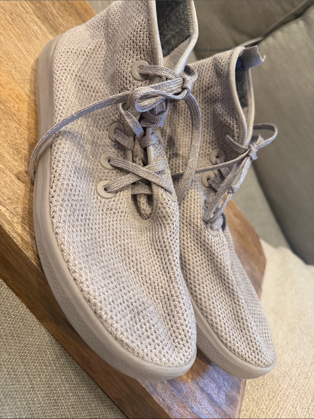 allbirds Men's tree toppers Knit Lace-Up Sneakers — Light grey